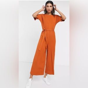 Tie Waist Jumpsuit - Rust